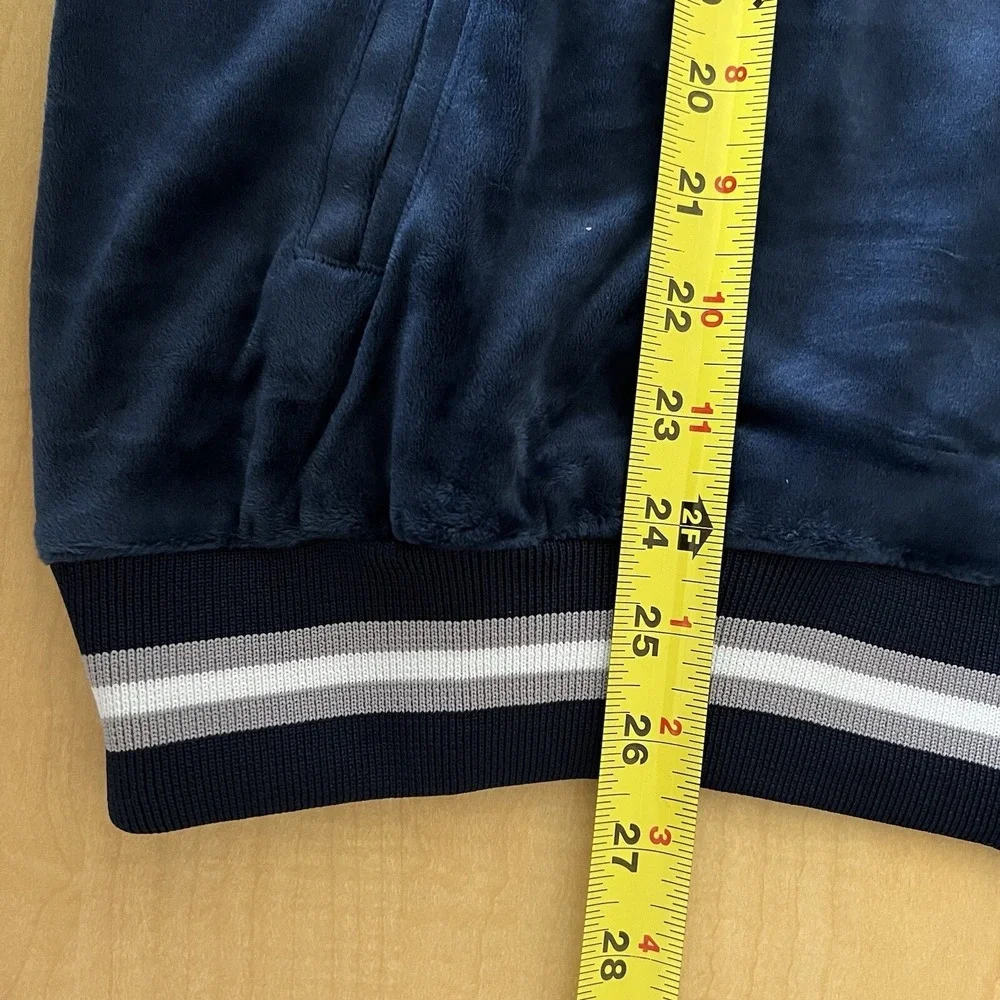 True Religion Men's Blue Velour World Tour Track Jacket Size Small Full Zip NWT